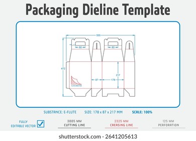 Packaging Dieline Template. Dieline Real Shape and Dimension. Fully editable vector. Equipped die cut lengths prepared for production.