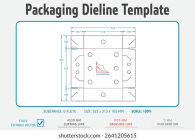 Packaging Dieline Template. Dieline Real Shape and Dimension. Fully editable vector. Equipped die cut lengths prepared for production.