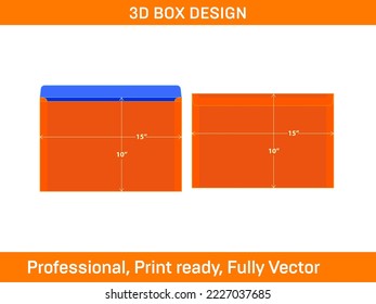 Packaging Document envelope 10x15 inche dieline template and 3D envelope