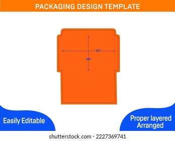 Packaging Document envelope 10x15 inche dieline template and 3D envelope