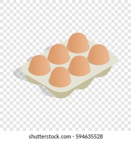 Packaging for eggs isometric icon 3d on a transparent background vector illustration