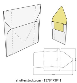Packaging Envelope 17x17cm and Die-cut Pattern. The .eps file is full scale and fully functional. Prepared for real cardboard production.