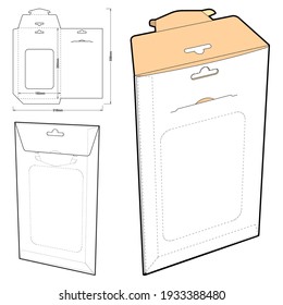 Packaging Envelope and Die-cut Pattern. The .eps file is full scale and fully functional. Prepared for real cardboard production.