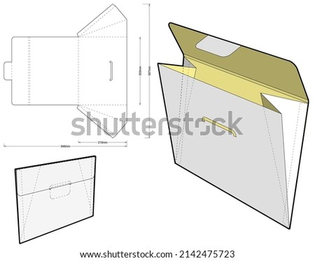 Packaging Envelope and Die-cut Pattern. The .eps file is full scale and fully functional. Prepared for real cardboard production.