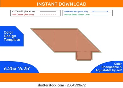 Packaging Envelope dieline template and 3D envelope design editable easily resizable