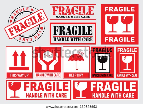 Packaging or Fragile Stickers (Handle with care,\
this side up, keep\
dry)