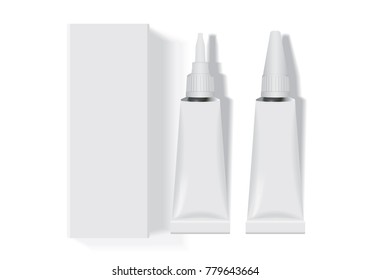 packaging for glue  is easy to change colors mock up vector template on white background