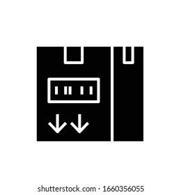 Packaging goods black icon, concept illustration, vector flat symbol, glyph sign.