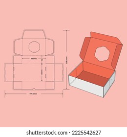 plantilla de guía de empaque corte de forma plana 3d diseño de caja