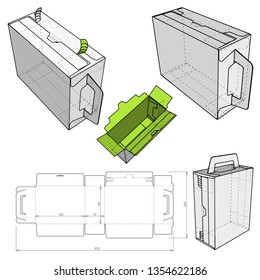 Packaging With Handle and Cardboard Zipper and Die-cut Pattern. The .eps file is full scale and fully functional. Prepared for real cardboard production.