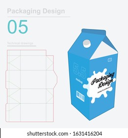 Packaging with Handle mockup for meal and everything. Box packaging die cut template design. 3d mockup stock illustrator