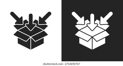 Icono De Embalaje En Estilo Glifo Blanco Y Negro