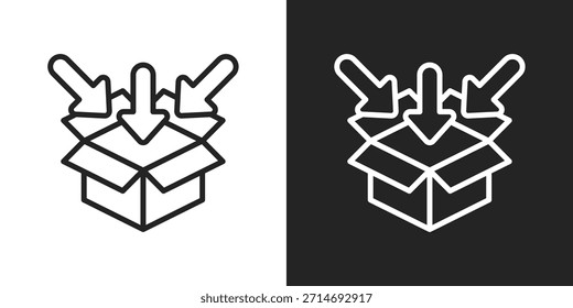 Icono De Embalaje En Estilo De Línea En Blanco Y Negro