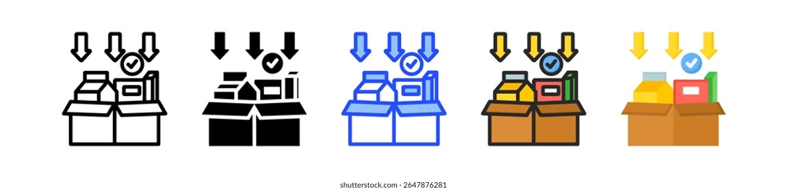 Packaging Icon Collection With Multiple Styles