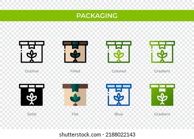 Packaging icon in different style. Packaging vector icons designed in outline, solid, colored, filled, gradient, and flat style. Symbol, logo illustration. Vector illustration