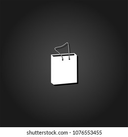 Packaging icon flat. Simple White pictogram on black background with shadow. Vector illustration symbol