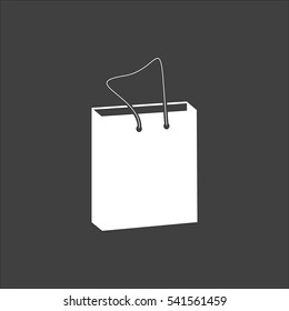 Packaging icon flat. Vector white illustration isolated on black background. Flat symbol