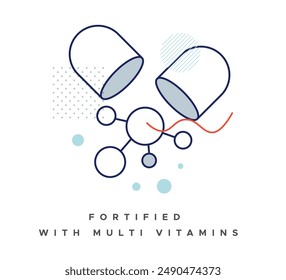 Packaging Icon - Fortified with Multi-Vitamins - Stock Icon as EPS 10 File