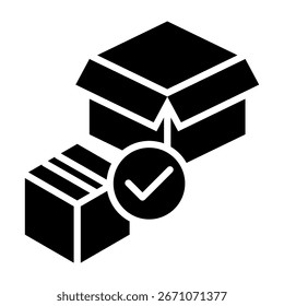 Packaging Icon Glyph Style Vector Illustration