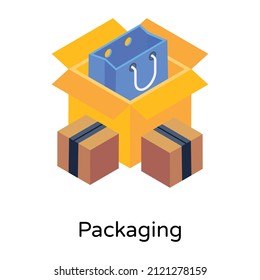 Packaging icon in isometric design 

