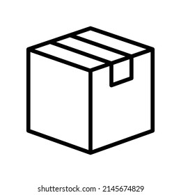 Verpackungssymbol. Line Art Design einzeln auf weißem Hintergrund