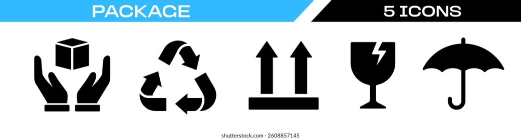 Packaging icon. Package symbols set.