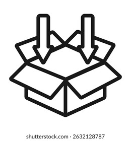 Conjunto de iconos de empaquetado con estilo de contorno único