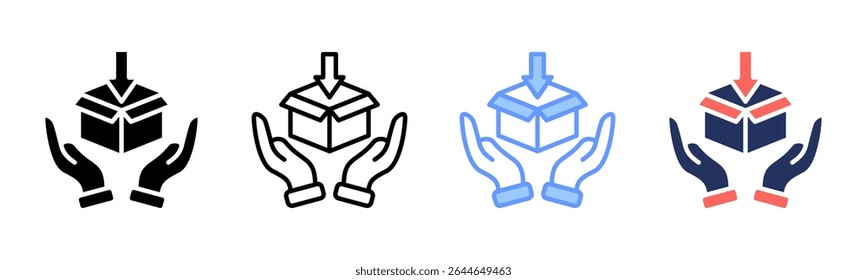 Packaging icon sheet multiple style collection