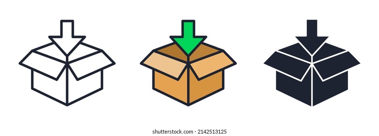 packaging icon symbol template for graphic and web design collection logo vector illustration
