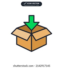 plantilla de símbolo de icono de empaque para ilustración de logotipo de colección de diseño gráfico y web