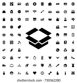 Packaging icon vector isolated on white background. set of filled shopping icons.