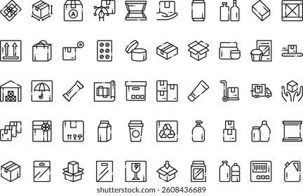 Packaging icons High-Quality Vector Icons Collection with Editable Stroke. Ideal for Professional and Creative Projects
