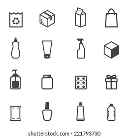 Packaging Icons, Mono Vector Symbols