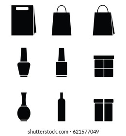 Packaging icons on white background