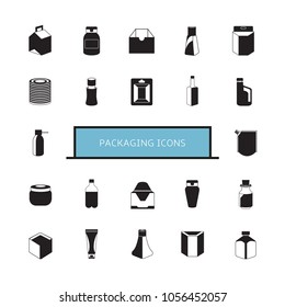 Package Container Icons Set Gray Monochrome Stock Vector (Royalty Free ...
