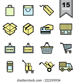 Packaging icons set .Illustration eps 10