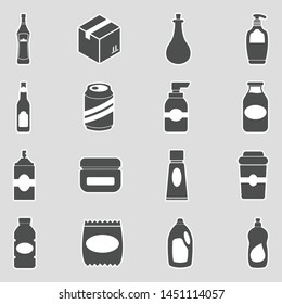Packaging Icons. Sticker Design. Vector Illustration.