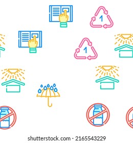 Packaging Industrial Marking Vector Seamless Pattern Color Line Illustration