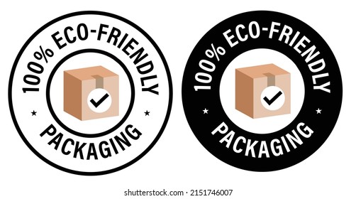 packaging industry abstract. 100% eco-friendly packaging vector icon. 