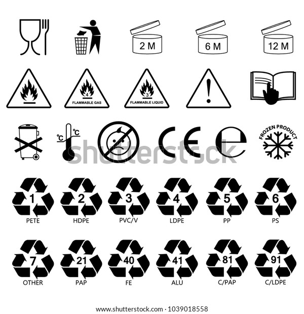 Packaging Information Label Icons Packaging Label Stock Vector (Royalty ...