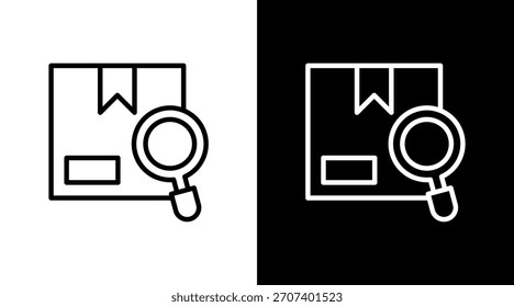 Inspección de embalaje Diseño de conjunto de iconos blancos