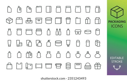 Plastic and iron containers liquid set production Vector Image