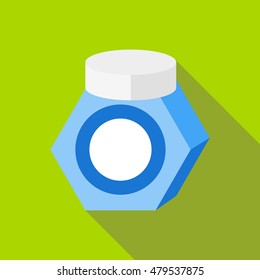 Packaging jar icon in flat style with long shadow. Container symbol vector illustration