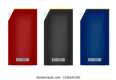 Packaging for ketchup or mayonnaise in vector isolated on white background.