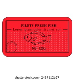 packaging label design of fillet fresh fish