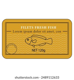 packaging label design of fillet fresh fish