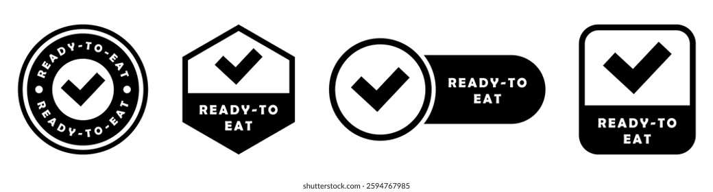 Packaging label - Ready to Eat. Vector food product signs.