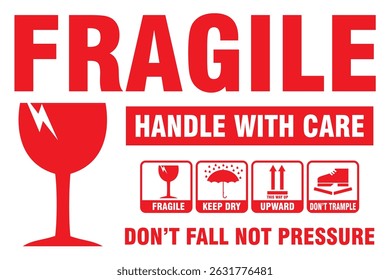 Packaging Labels Fragile Vector Illustration, Fragile Stickers.