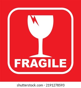 Packaging Labels Fragile Vector Red Sign Stock Vector (Royalty Free ...