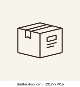 Packaging line icon. Carton closed box on white background. Delivery  concept. Vector illustration can be used for topics like office, document flow, archive, delivery